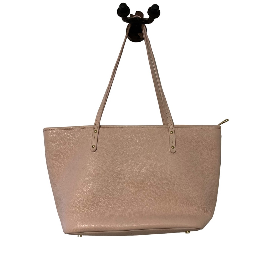 Gigi New York Zip Taylor Leather Real Leather Tote Pink